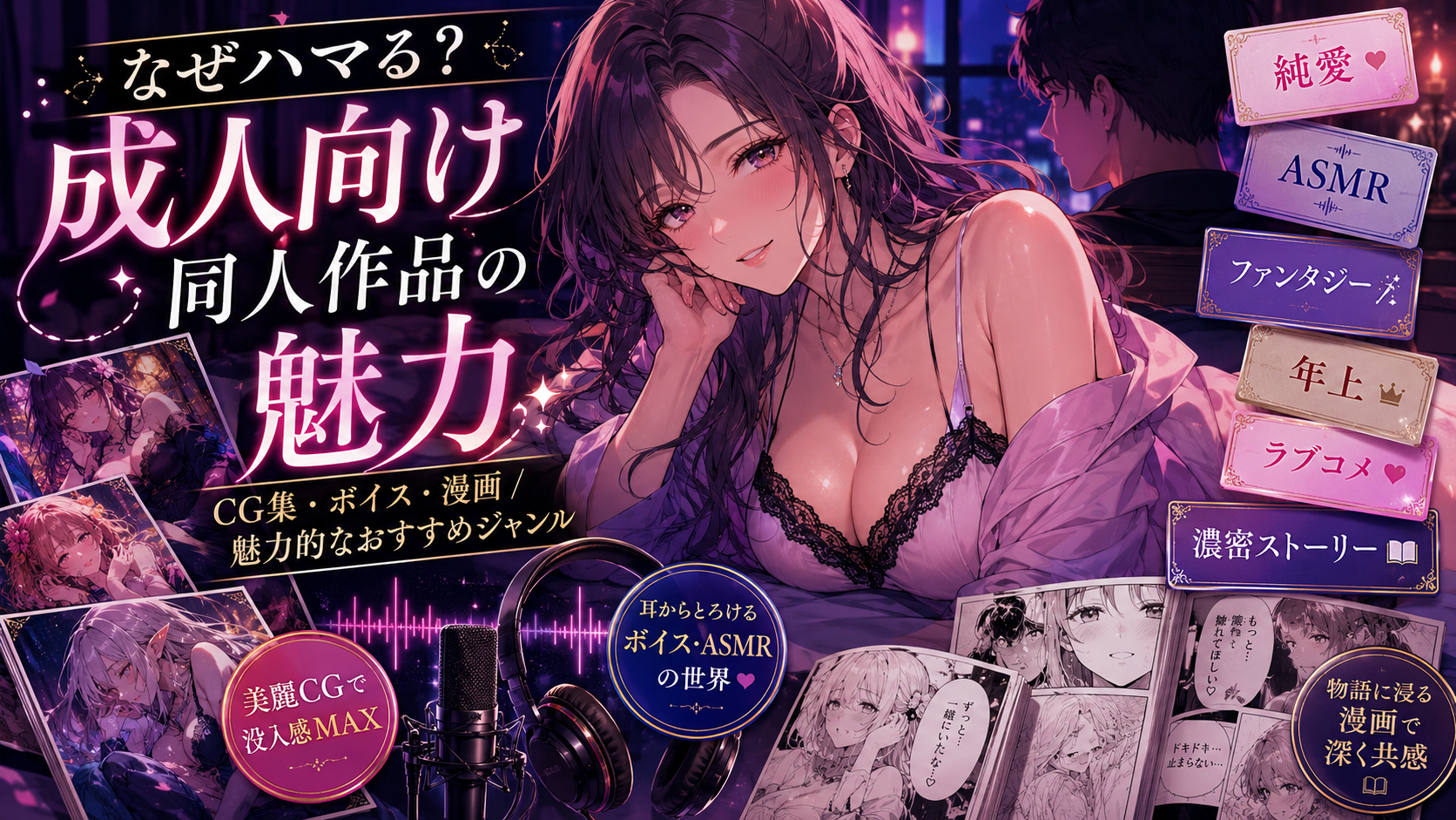 なぜハマる？成人向け同人作品（CG集・ボイス・漫画）の魅力と魅力的なおすすめジャンル