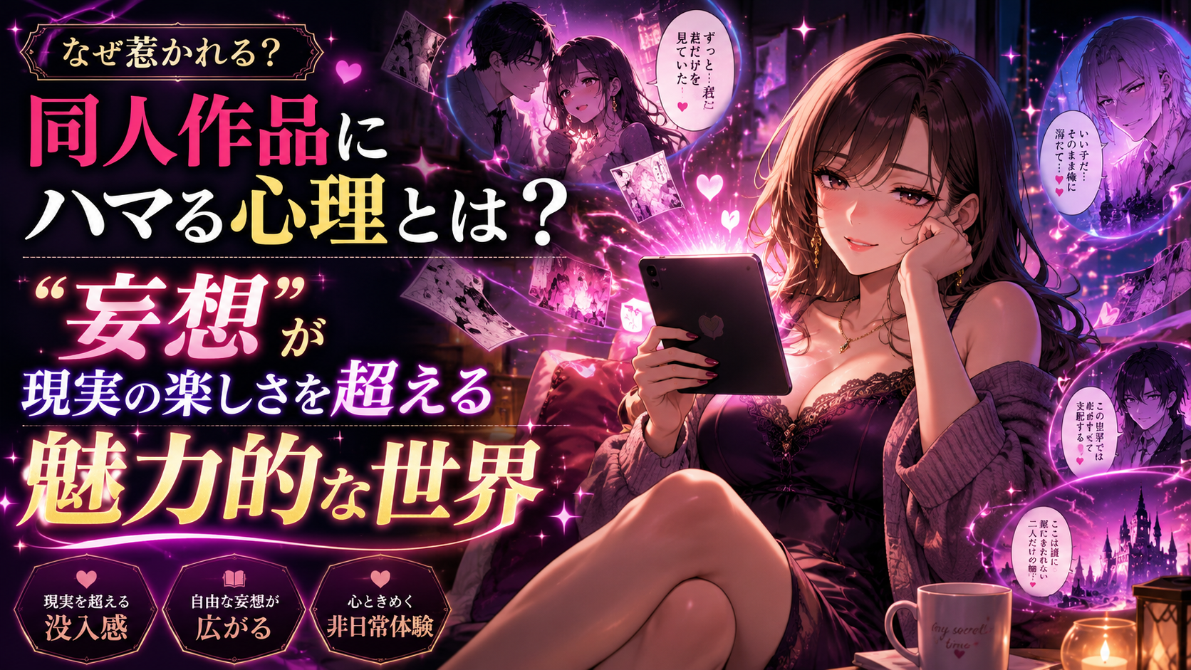 同人作品にハマる心理とは？「妄想」が現実の楽しさを超える魅力的な世界