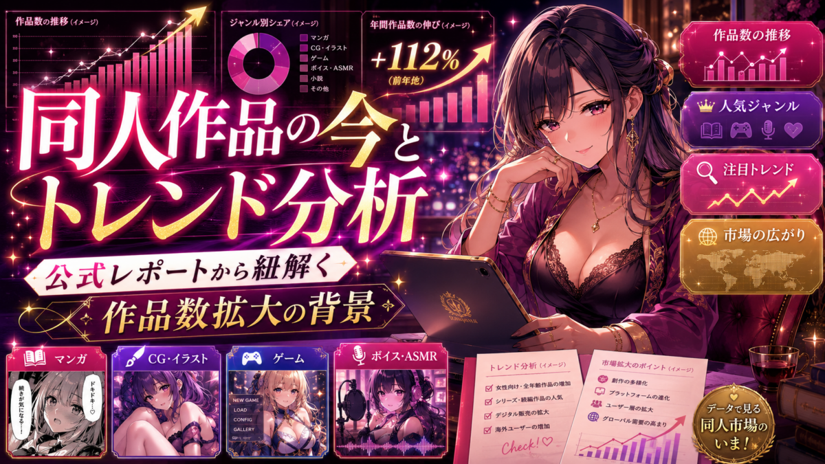 同人作品の今とトレンド分析｜公式レポートから紐解く作品数拡大の背景
